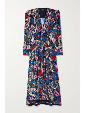 ISABEL MARANT Moyranid floral-print velvet midi dress
