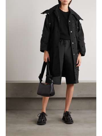 3.1 PHILLIP LIM Manteau à capuche en faille de coton mélangé à appliqués