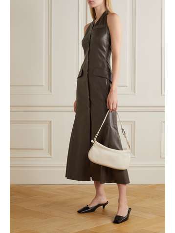 NANUSHKA Massey vegan leather halterneck midi dress