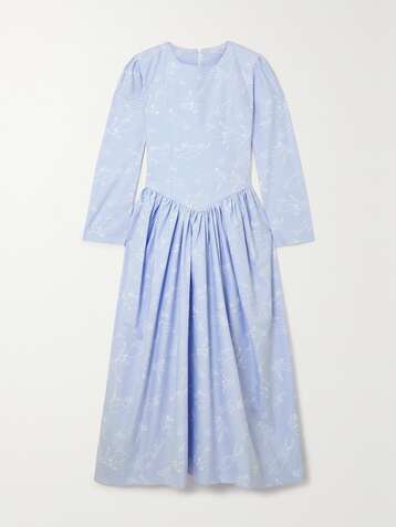SINDISO KHUMALO Robe midi en chambray de coton imprimé Miss Lucie - The Vanguard