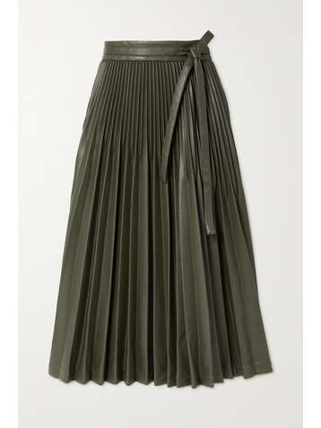 3.1 PHILLIP LIM Jupe plissée midi en cuir vegan à ceinture