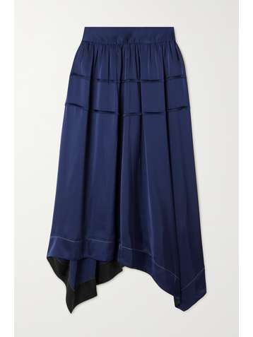 3.1 PHILLIP LIM Jupe midi asymétrique en satin à plis nervures