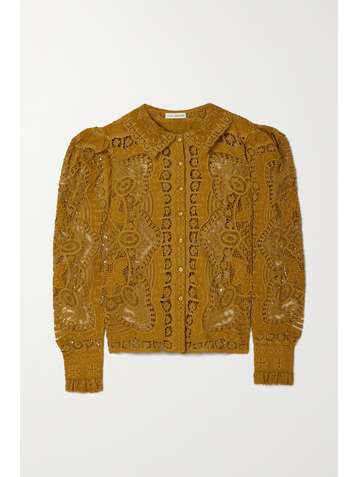 ULLA JOHNSON Anabella Bluse aus Baumwolle mit Lochstickereien