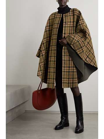 ULLA JOHNSON Mabel reversible checked wool and alpaca-blend cape