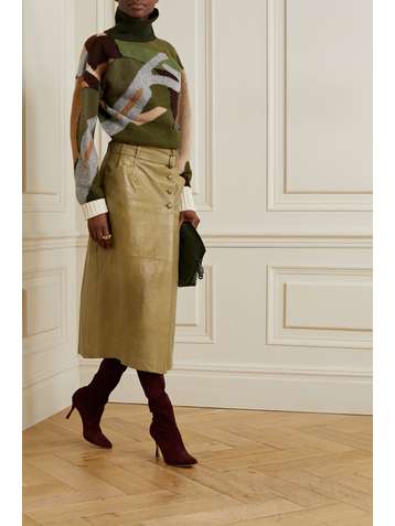ULLA JOHNSON Sonia belted leather wrap skirt