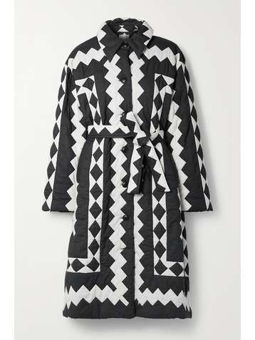 SEA Helena belted quilted cotton coat