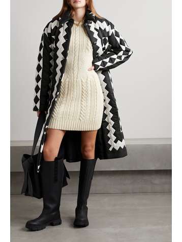 SEA Helena belted quilted cotton coat