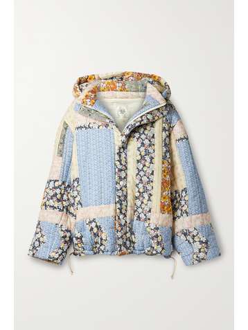 SEA Sydney hooded patchwork quilted cotton jacket