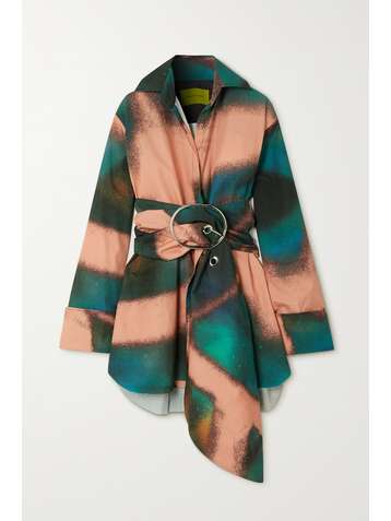 MARQUES' ALMEIDA + NET SUSTAIN oversized belted printed organic cotton shirt