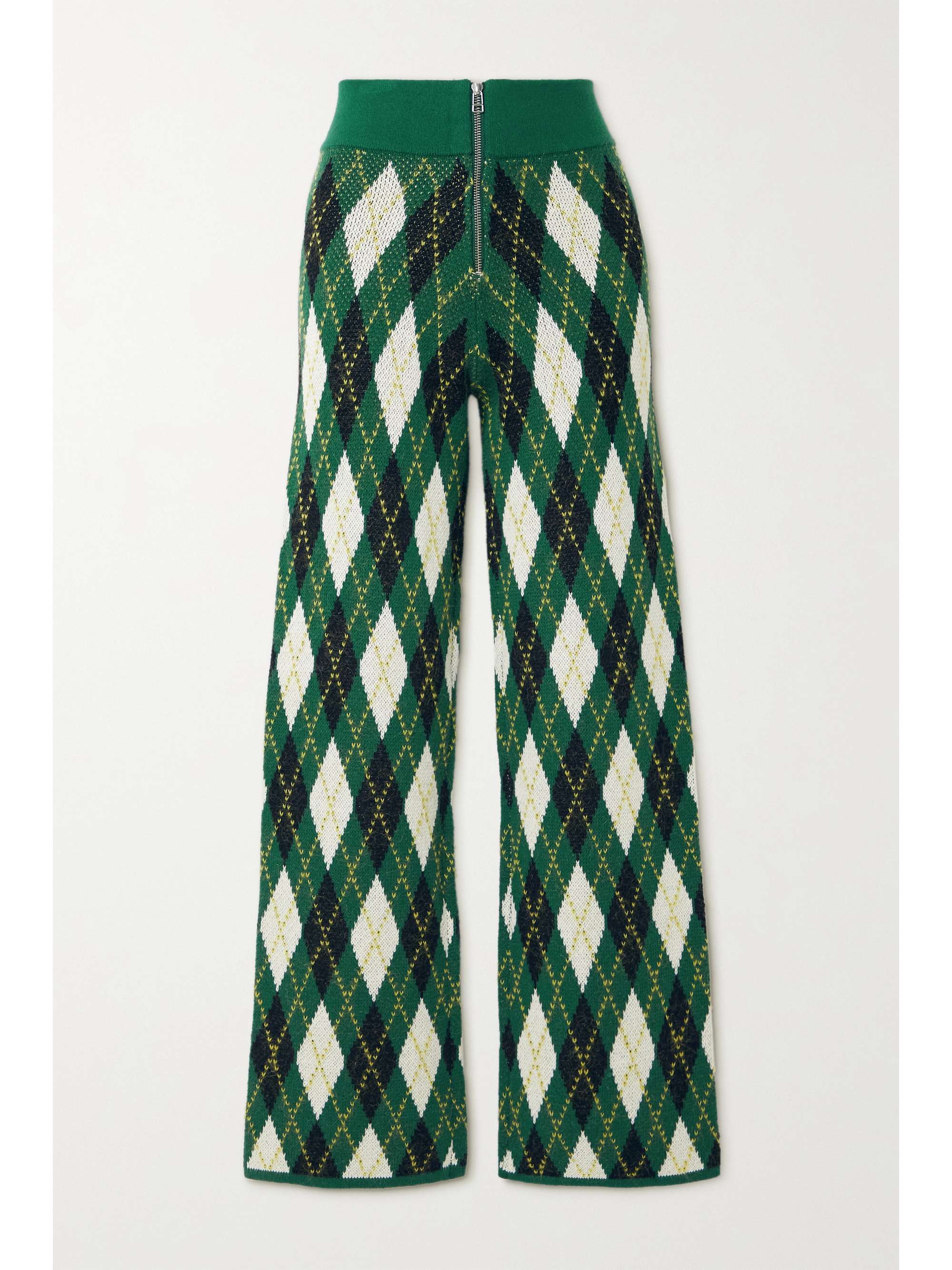 Green Deck argyle cotton-blend flared 