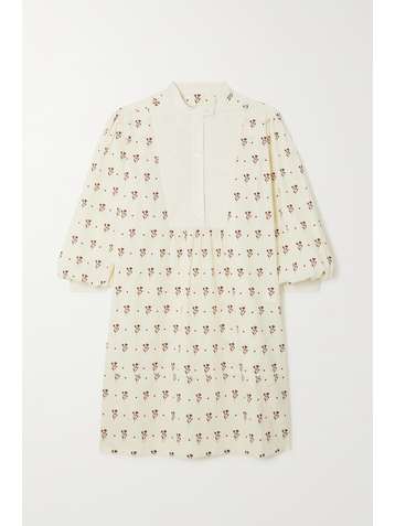 ALEXACHUNG Floral-print cotton-poplin shirt dress