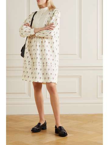 ALEXACHUNG Floral-print cotton-poplin shirt dress