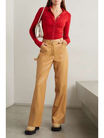 A.L.C. Larsen ruched stretch-jersey shirt