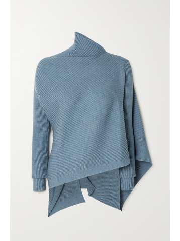 MARQUES' ALMEIDA Asymmetric ribbed merino wool turtleneck sweater