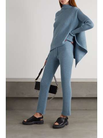 MARQUES' ALMEIDA Asymmetric ribbed merino wool turtleneck sweater