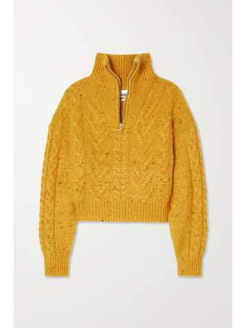 GANNI Mélange cable-knit sweater