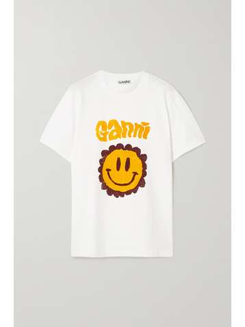 GANNI + NET SUSTAIN T-Shirt aus Biobaumwoll-Jersey mit Print