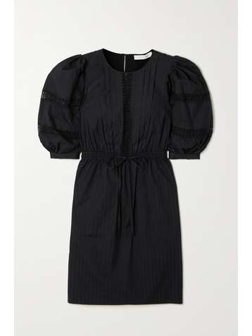 SEE BY CHLOÉ Pintucked broderie anglaise cotton-jacquard dress