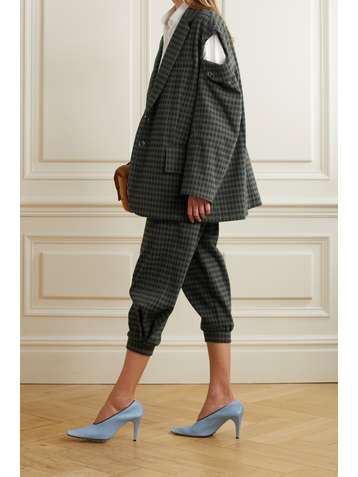 TIBI Liam cutout checked flannel blazer