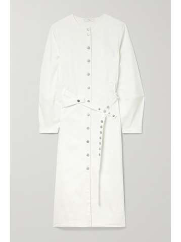 TIBI + NET SUSTAIN belted stretch organic cotton-twill midi dress