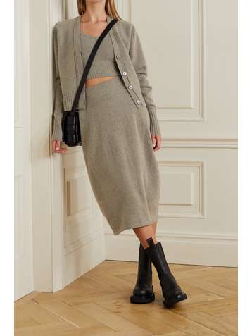 LOW CLASSIC Cardigan en laine et cachemire mélangés