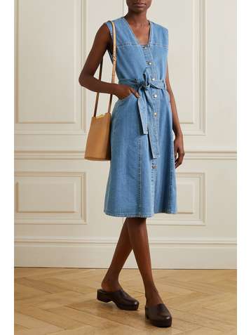 SEE BY CHLOÉ Belted denim midi dress