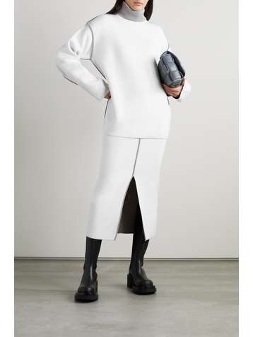 VICTORIA, VICTORIA BECKHAM Midirock aus Merinowolle