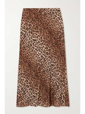RIXO Kelly leopard-print chiffon midi skirt