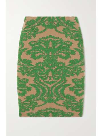 DRIES VAN NOTEN Tia merino wool-blend jacquard midi skirt