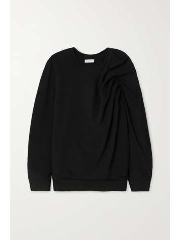 DRIES VAN NOTEN Gathered cotton-jersey sweatshirt