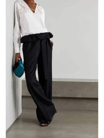 DRIES VAN NOTEN Campo faux pearl-embellished cotton-poplin blouse