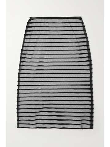 DRIES VAN NOTEN Sola flocked mesh midi skirt