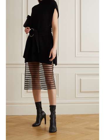 DRIES VAN NOTEN Sola flocked mesh midi skirt