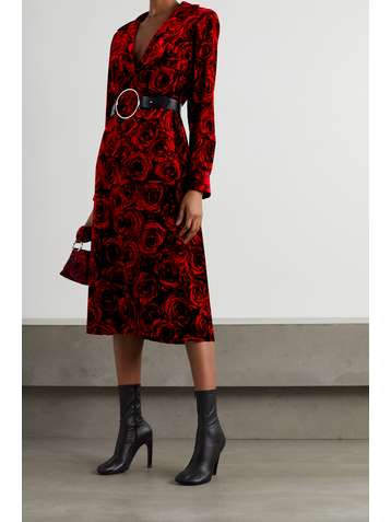 DRIES VAN NOTEN Della floral-print velvet midi dress