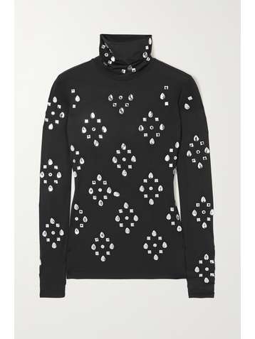 DRIES VAN NOTEN Heyser Tris crystal-embellished stretch-jersey turtleneck top