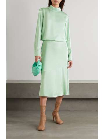 DRIES VAN NOTEN Contisy satin turtleneck blouse