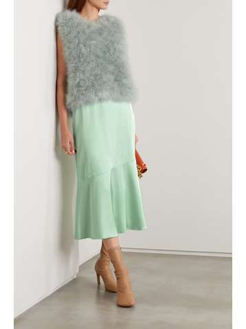 DRIES VAN NOTEN Satin midi skirt