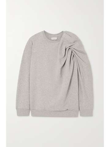 DRIES VAN NOTEN Gathered cotton-jersey sweatshirt