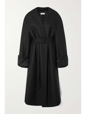 DRIES VAN NOTEN Rocks belted wool-blend felt coat