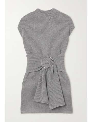 DRIES VAN NOTEN Belted ribbed-knit tunic
