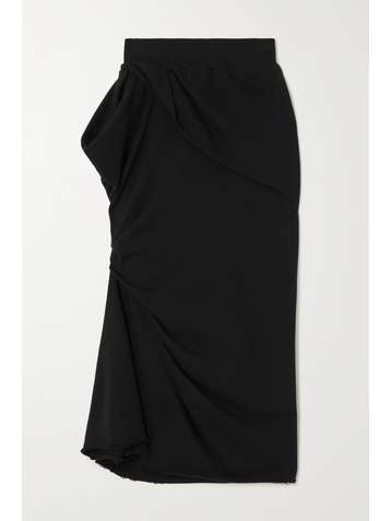 DRIES VAN NOTEN Haudi asymmetric cotton-terry skirt