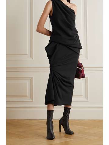 DRIES VAN NOTEN Haudi asymmetric cotton-terry skirt