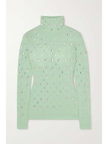 DRIES VAN NOTEN Heyser Tris crystal-embellished stretch-jersey turtleneck top