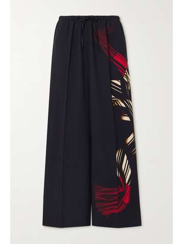 DRIES VAN NOTEN Puvis printed crepe straight-leg pants