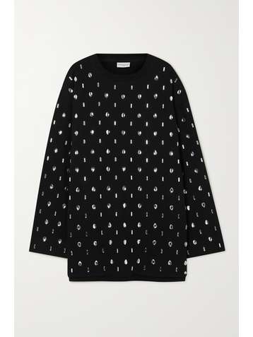 DRIES VAN NOTEN Harris oversized crystal-embellished cotton-terry sweatshirt