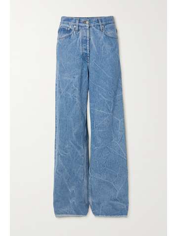 DRIES VAN NOTEN Pinel distressed high-rise wide-leg jeans