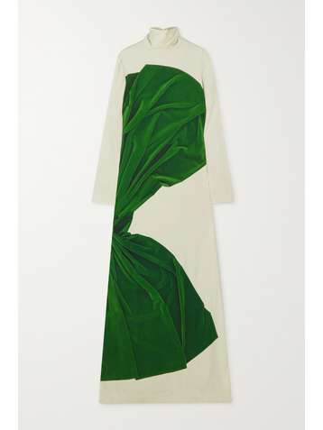 DRIES VAN NOTEN Dolfi printed stretch-crepe turtleneck maxi dress