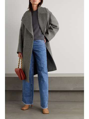 DRIES VAN NOTEN Ramson oversized double-breasted wool-blend felt coat