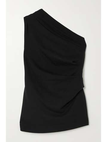DRIES VAN NOTEN Haut asymétrique en molleton de coton à drapé Haxelot