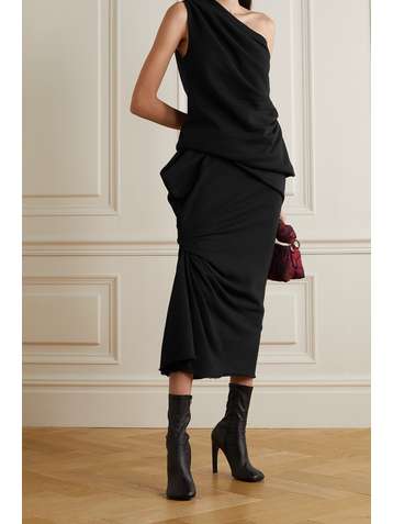 DRIES VAN NOTEN Haut asymétrique en molleton de coton à drapé Haxelot